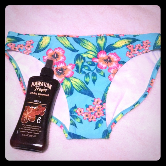 SO Other - NWT 🏖🌺 TURQUOISE TROPICAL HIBISCUS FLORAL BIKINI SWIM BOTTOM Girls 16/Women’s S